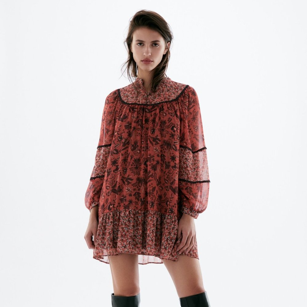 Zara Printed Mini Dress